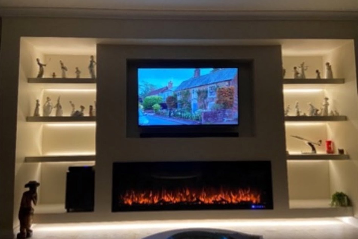 Feature wall LED strip lighting by AB Electrical Group